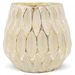 Декоративний скляний вазочка - свічник із золотим внутрішнім оздобленням 117492