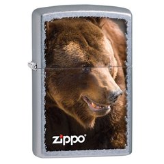Зажигалка Zippo Grizzly Bear - Street Chrome 80707 Медведь гризли