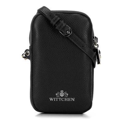 Шкіряна міні-сумка зі стразами Wittchen чорна