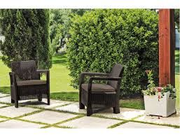 Садові стільці пластикові Keter TARIFA SOFA + TABLE 228169 коричневий