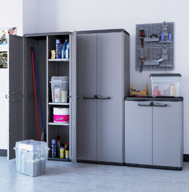 Многофункциональный шкаф пластиковый Keter PIU Tall Cabinet 241540 серый