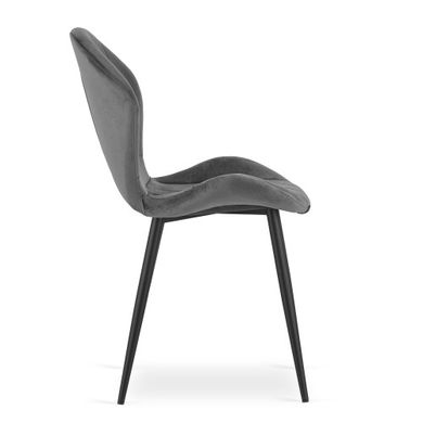 Бархатный современный мягкий стул со спинкой MIKA серый MUF-ART