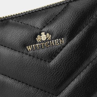 Жіноча стьобана шкіряна міні сумка - месенджер Wittchen чорна
