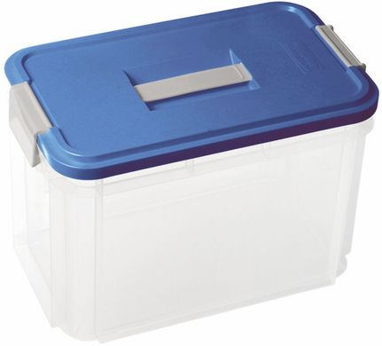 Пищевой контейнер с ручкой для хранения Curver 168809 Vanity 14 л (прозрачный/синий)