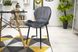 Бархатный современный мягкий стул со спинкой MIKA серый MUF-ART