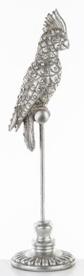 Статуэтка фигурка Попугай серебряного цвета 32 см
