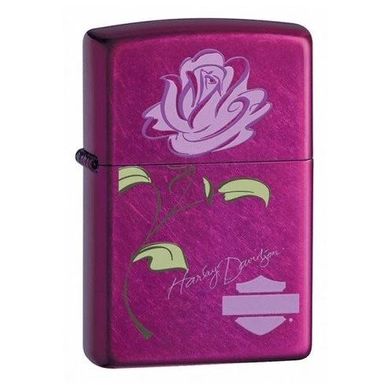 Оригінальна запальничка Zippo Harley Davidson Rose Raspberry Pink 24166