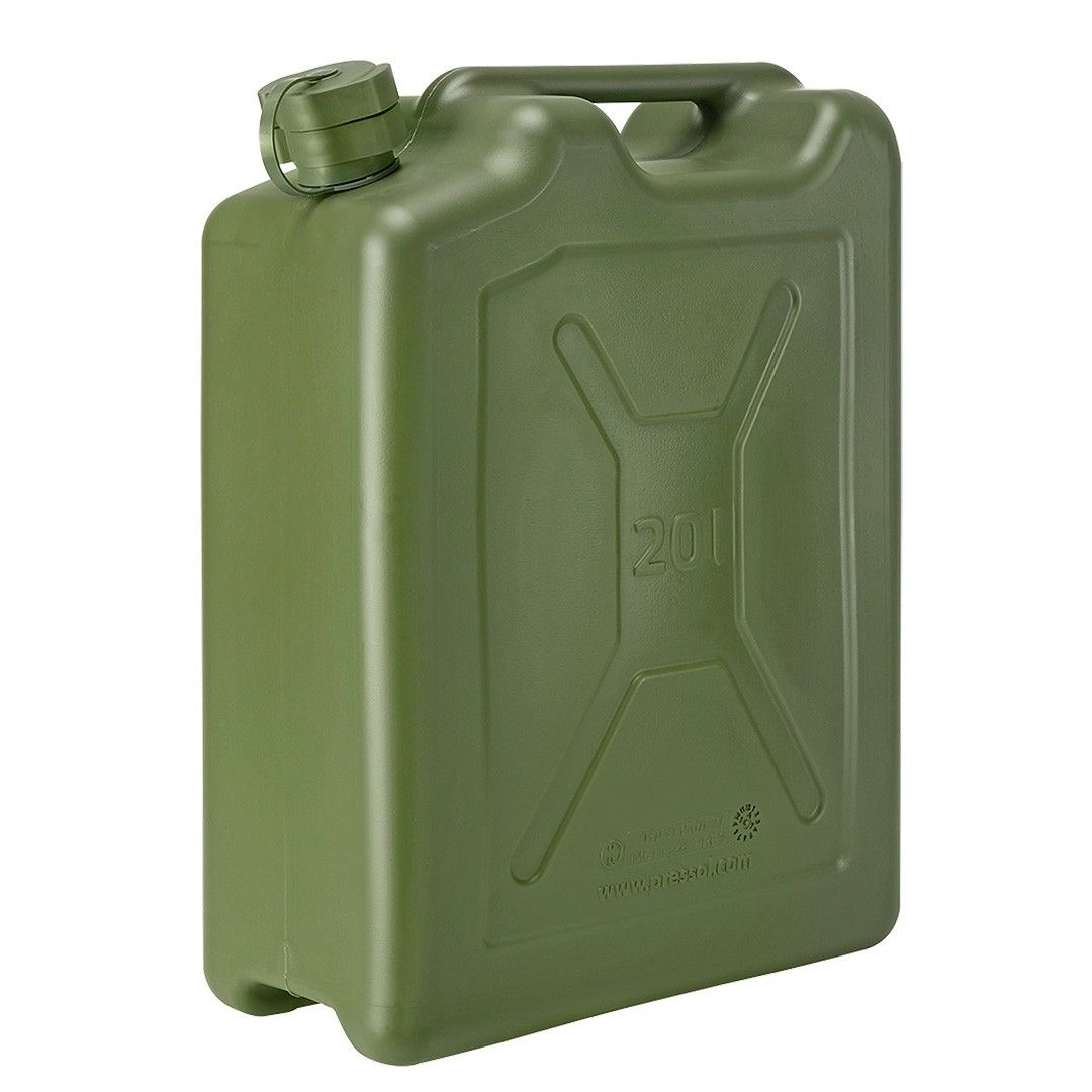 Канистра пластиковая армейская для бензина 20 л от PRESSOL с гибким .