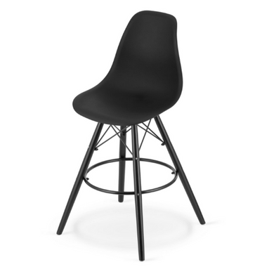 Барний пластиковий стілець Lamal чорний на чорних дерев' яних ніжках