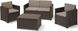 Пластикові меблі для саду Monaco set (диван + 2крісла + столик-ящик) KETER 218236+ подушкі