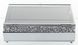 Декоративная серебряная прямоугольная стеклянная шкатулка 21х13 см