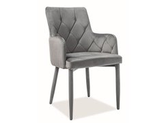 Кресло мягкое вельветовое Signal Ricardo Velvet Bluvel 14 серый цвет