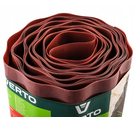Бордюр садовий пластиковий Verto 9 м х 20 см коричневий 15G515