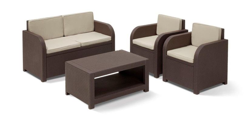 Пластиковая мебель для сада Modena Set KETER 217071 ALLIBERT коричневый