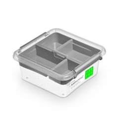 Антибактериальный пластиковый пищевой контейнер с микрочастицами серебра 0,85 л 15x15x6,5 Orplast 1176+ вставка