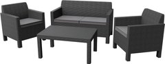 Комплект садовой мебели из ротанга Orlando + столик Keter 228014 графит
