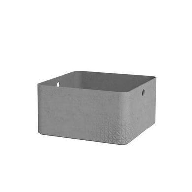 Пластиковий ящик для зберігання квадратний CURVER Beton L 243401 коробка для зберігання з кришкою