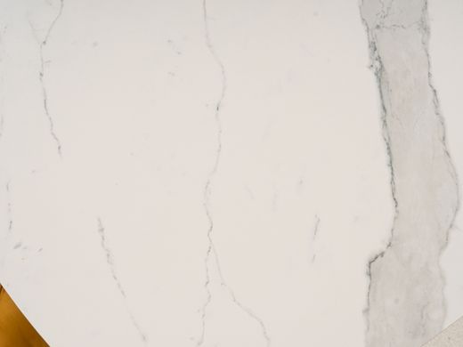 Стол раскладной Armani Ceramic белый эффект мрамора/черный мат 160(220)х90 см Signal
