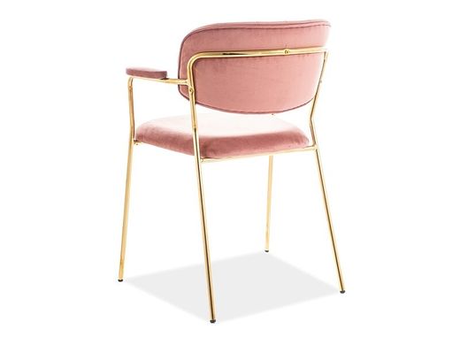 Крісло кухонне SIGNAL CARLO II Velvet (античний/рожевий/золотий)