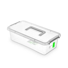 Антибактериальный пластиковый пищевой контейнер с микрочастицами серебра 6,0 л 39,5 х 19,5 х 11,5 см ручка Orplast 1413