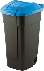 Мусорный контейнер на колесиках REFUSE BIN KETER 110 бак для мусора пластиковый голубой 214127