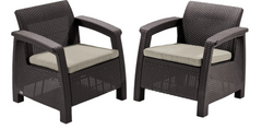 Комплект садових крісел KETER Corfu Duo Set 223194 коричневий 258944