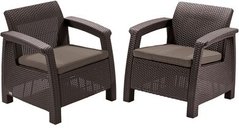 Комплект садових крісел KETER Corfu Duo Set 223194 коричневий
