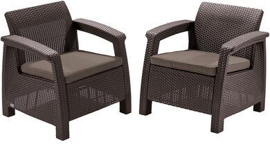 Комплект садових крісел KETER Corfu Duo Set 223194 коричневий 258944
