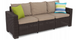 Садовый диван из искусственного ротанга Keter California коричневый 252833