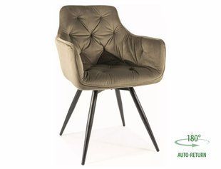 Крісло м'яке поворотне Signal Mango Velvet Bluvel 77 чорний каркас/оливка MANGOVCCO фото