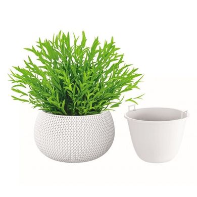 Горшок для цветов с вкладом Prosperplast Splofy Bowl вазон кашпо белый DKSP240-S449