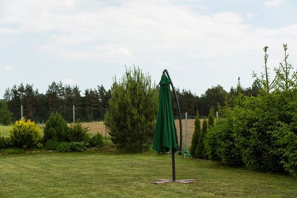 Розкладна садова парасолька з бічним подовжувачем зелений