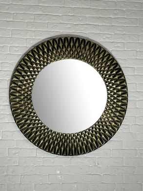 Зеркало настенное Velka Diamond в бронзовой раме (Ø 80см )