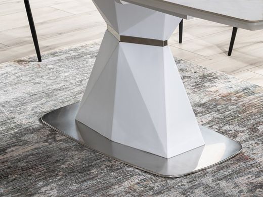 Стол раскладной Signal Cortez белый матовый 160(210)x90 см закаленное стекло