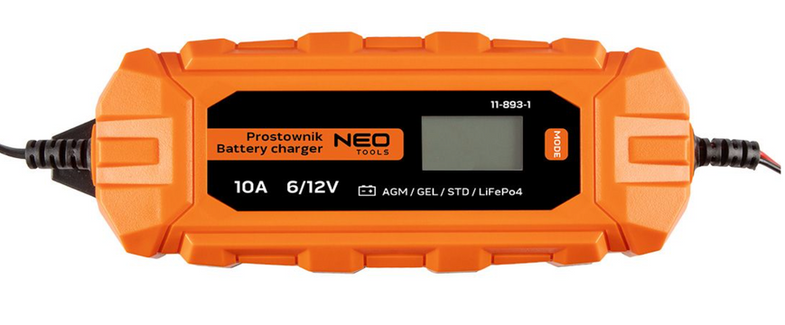 Зарядний пристрій Neo Tools 10А 160Вт 3-200Ач для автомобільних акумуляторів AGM GEL 11-893-1