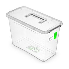 Антибактеріальний пластиковий харчовий контейнер з мікрочастинками срібла з ручкою 13,0 л 39,5х19,5х26,5 см Orplast 1433
