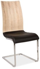 Металлический стул с мягкой сидушкой Signal H791 дуб сонома/черный