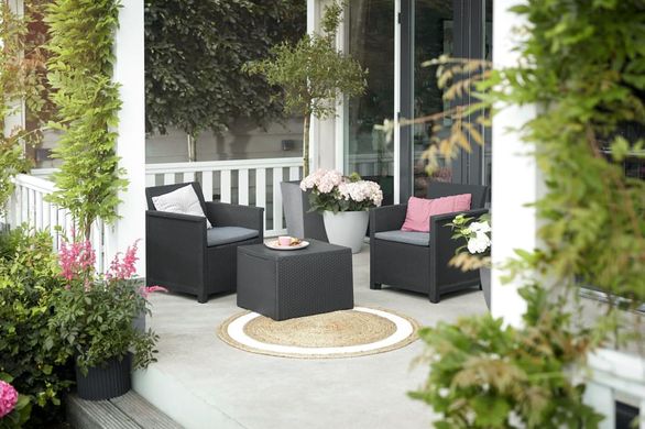Комплект садовых пластиковой мебели KETER Elodie Balcony 254094 графит 246124