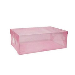 Коробка органайзер для обуви розовая