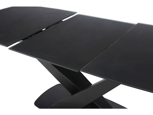 Обеденный стол раскладной Signal Cassino черный мат 160(220)х90 см закаленное стекло