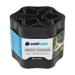 Садовий бордюр суцільний 9м Cellfast пластиковий 15 см 30-032H чорний