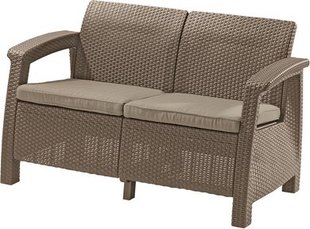 Диван для саду і тераси Keter CORFU LOVE SEAT 258974 капучіно (227644)