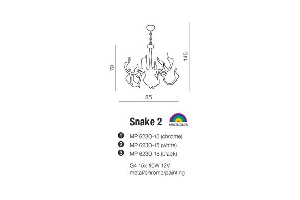 Підвісний сучасний світильник Azzardo AZ0172 Snake 2