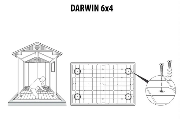 Пластиковий сарай Darwin 6 × 4 коричневий госпблок Keter 249364