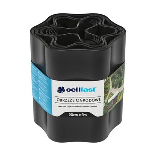 Садовий бордюр суцільний 9 м Cellfast пластиковий 20 см 30-033H чорний