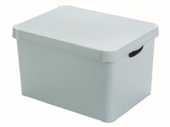 Декоративный ящик для хранения с крышкой CURVER L серый