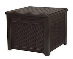 Садовый столик для храненияKeter Cube Rattan 208L 237779 коричневый