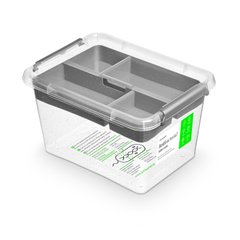 Антибактеріальний пластиковий харчовий контейнер з мікрочастинками срібла 2 л 19,5x15x11,5 Orplast 1226 + вставка