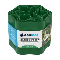 Садовий бордюр суцільний 9м Cellfast пластиковий 15 см 30-002H зелений