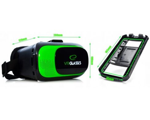 3D окуляри віртуальної реальності з безтротовим пультом 3,5”-6” Esperanza Apocalypse EGV300R зелені